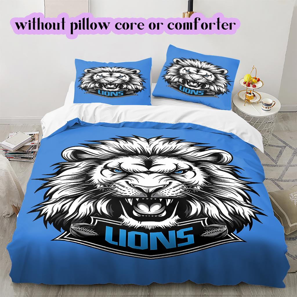 football Logo Pattern Bedding Quilt Set Quilt Cover Pillowcase Home Decoration Birthday Gift (1*duvet cover+ 2*pillowcase, without core)