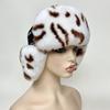 Winter Warm Rex Rabbit Fur Hats Outdoor Thick Earflap Bomber Hats Ushanka