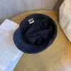 Street Color Solid Style Navy Flat Top Cap Breathable Fabric Urban Casual Wear