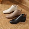 Модные новые осенние женские ботинки из натуральной кожи, повседневные короткие ботинки для женщин, модные ботинки на массивном каблуке, женская обувь, лаконичные ботильоны