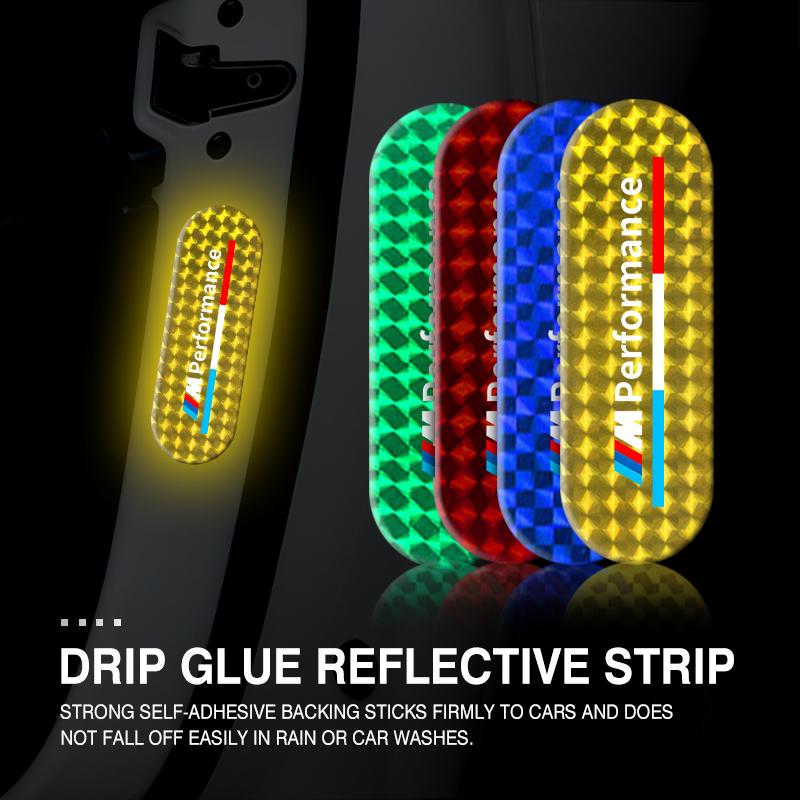 AAAQP1 Car Sticker Reflective Safety Tape Anti Collision Warning Strips For BMW Performance M M3 M5 iX5 iX6 E60 E61 E62 E70 E71