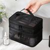 Portable Transparent Mesh Travel Cosmetic Bag Storage Large Capacity Toiletry Bag 1/2/3 layer Makeup Case Women's