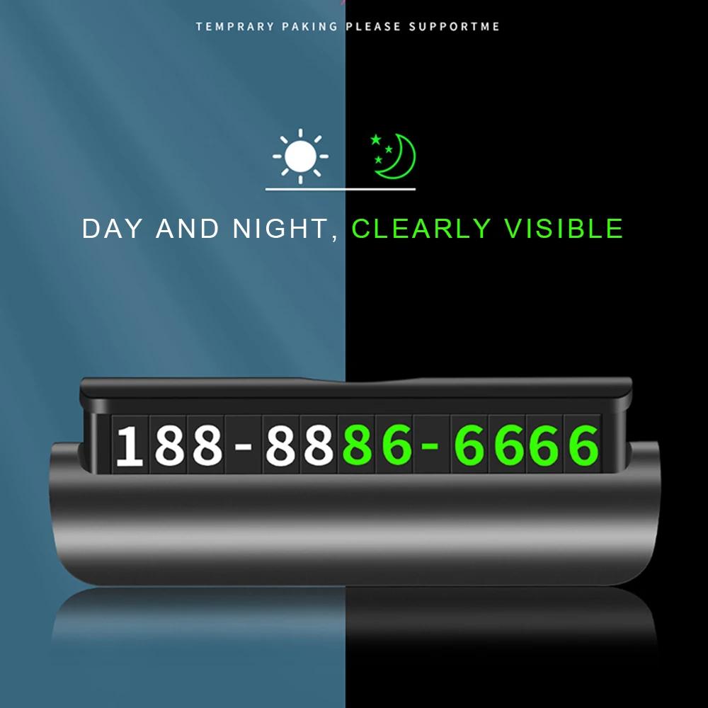 Автомобильные аксессуары, мини-портативный телефонный номерной знак с переключателем, номер телефона, визитная карточка, временная табличка для парковочной карты