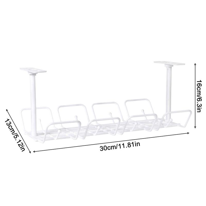 Under Desk Cable Management Tray Cord Organizer For Wire Socket Hang Holder Power Strip Rack Punching Kitchen Storage Home Tools