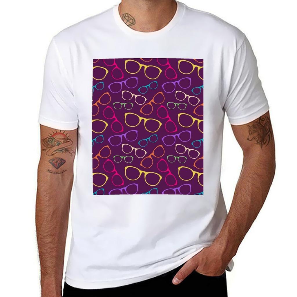 Glasses Color Pattern Retro Style Cartoon Flat Style Tshirt Quick Dry Fishing Tshirt