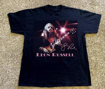 Базовая хлопковая унисекс футболка Leon Russell Signature Black Men Unisex Cotton CG2240