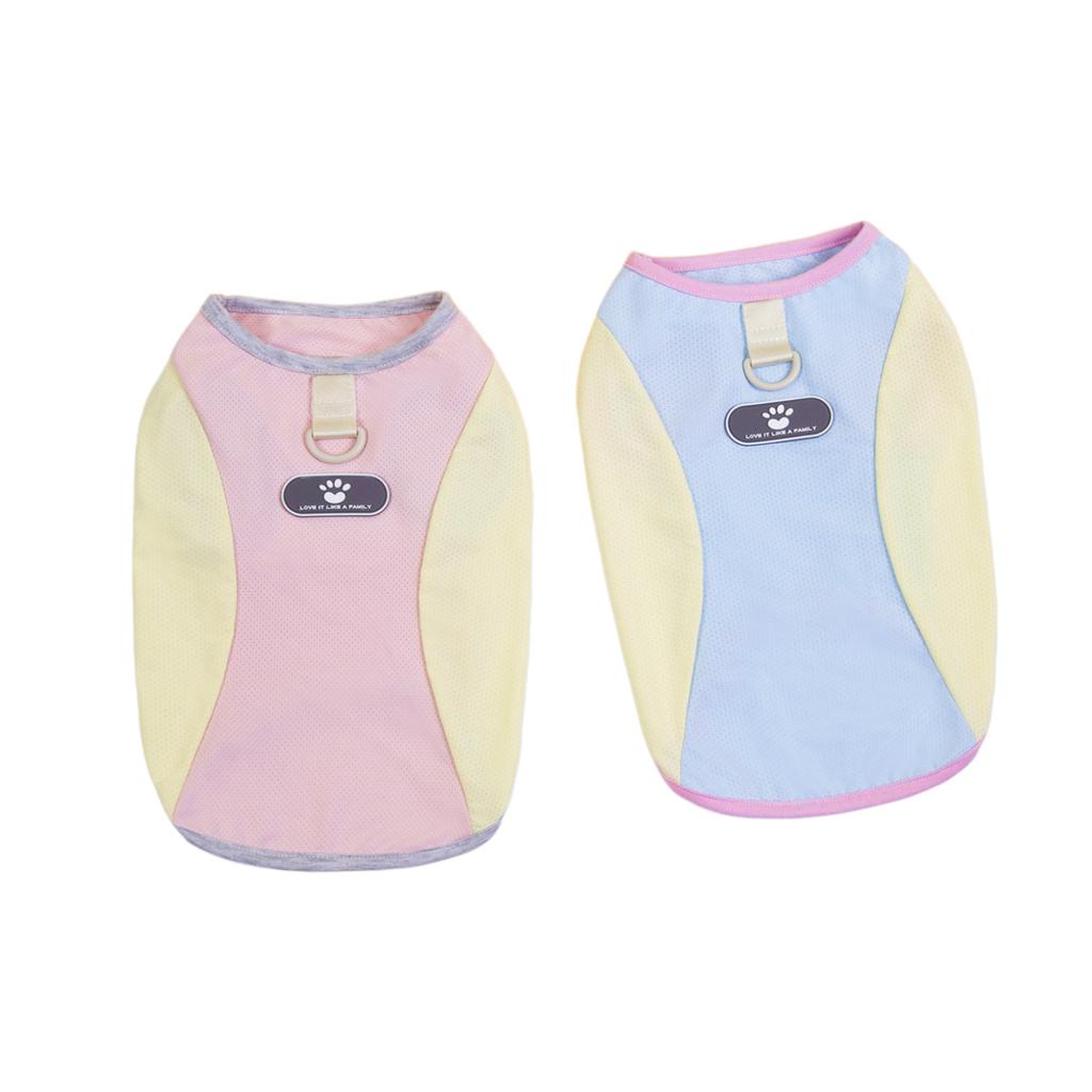 Spring and summer thin dog clothes cold silk cool vest mesh breathable pet summer cool clothes new