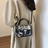 Hot Style High-end Western Style Printed Handheld Small Square Bag Women's Bag Trendy Stitching Single Shoulder Crossbody Bag