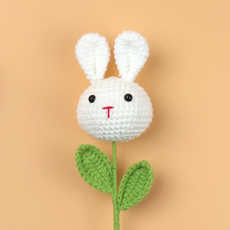 Animal Crochet Bouquet Cute Cartoon Hand-knitted Artificial Flower Fake Flower Kids Gift Easter Decoration 2025 Kids Gift