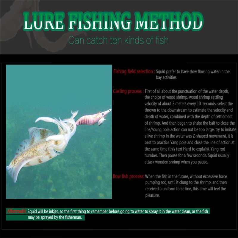 A Set of 8 Pieces of Different Colors Artificial Luminous Shrimp Squid Jig Hit Fluorescent Bait Squid Bait Hard Bait Fishing Accessories