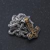Золотое/серебряное ожерелье Мьёльнир - языческие украшения из нержавеющей стали в виде молота Тора с символами викингов и скандинавской культуры для мужчин и женщин, средневековые ювелирные подарки