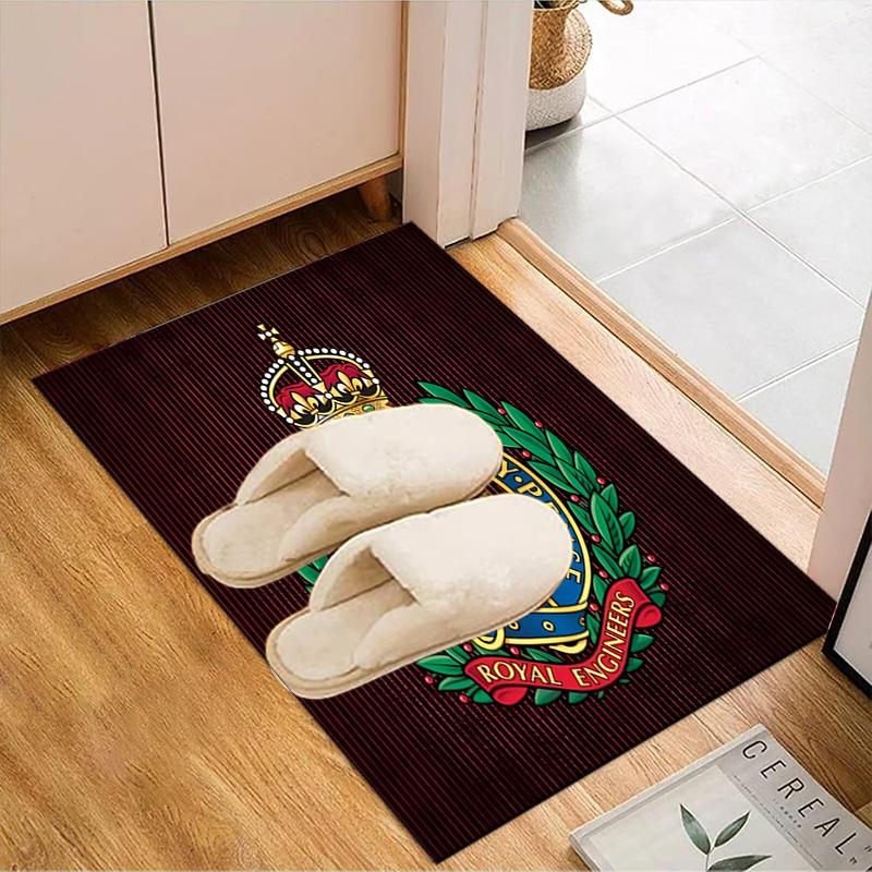 Royal Engineers Crest Emblem Rug Office Floor Mat - Machine Washable for Bedroom, bedroom, livingroom, Room Decor Fan Gifts Christmas