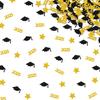 120pcs 2025 Graduation Confetti, Class of 2025 Confetti, Congrats Grad Table Scatter, Black&Pink Glitter Graduation Cap Table Scatter, 2025 Senior