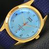 VINTAGE HMT JANATA HAND-WINDING INDIAN MENS SKY BLUE COLOR DIAL WATCH A702082-5 R208-a702082