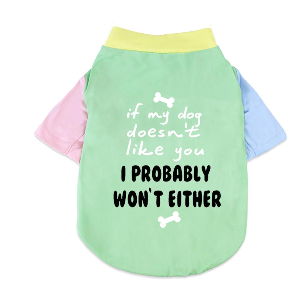 Summer Breathable Dog T-shirt Soft Cotton Fashion Funny Print Suitable For Cats Puppies Chihuahuas Daily Wear