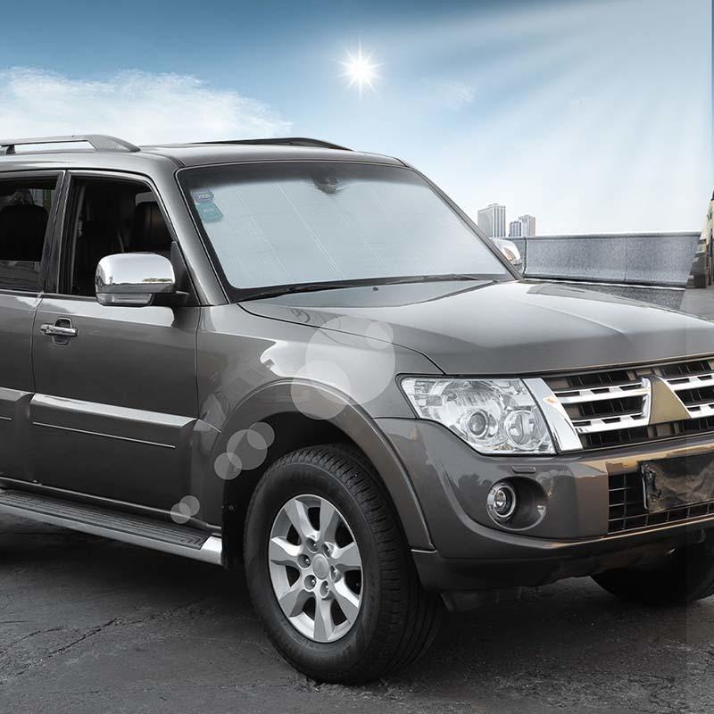 Солнцезащитный козырек на лобовое стекло автомобиля, шторка на окно, складной солнцезащитный козырек, чехол, подходит для Mitsubishi PAJERO 2007-2021, автомобильные аксессуары, 1 шт.