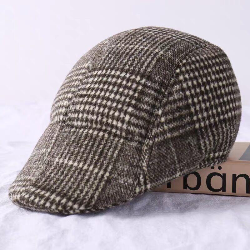 Middle-Aged And Elderly Woolen Baseball Cap Men'S Winter Casual Thickened Warm Cotton Hat Outdoor Riding Cap