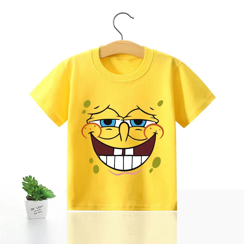 Милая хлопковая футболка с Губкой Бобом и Патриком Старом для детей - Идеально для лета