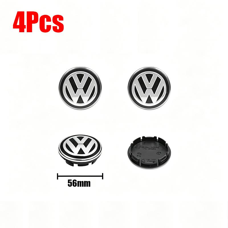 Valve Stems Caps 4pcs 56/65mm Volkswagen Car Wheel Center Cover Hub Cap For VW Golf Tiguan T-Roc Polo Passat ID.4 T-Cross ID.3 T