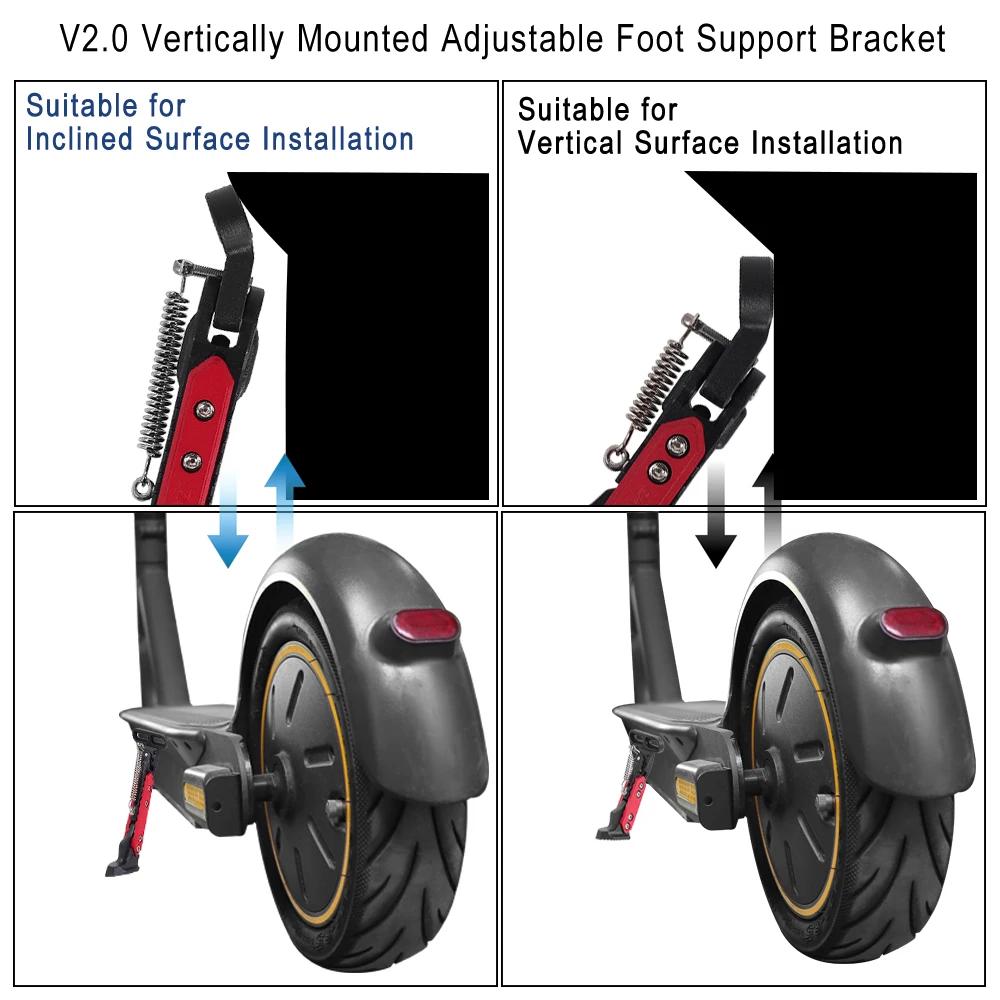 For Electric Scooters Kickstand Side Parking Bracket Support Side Vertical Mounting V2.0 Adjustable Foot Bracket Parts