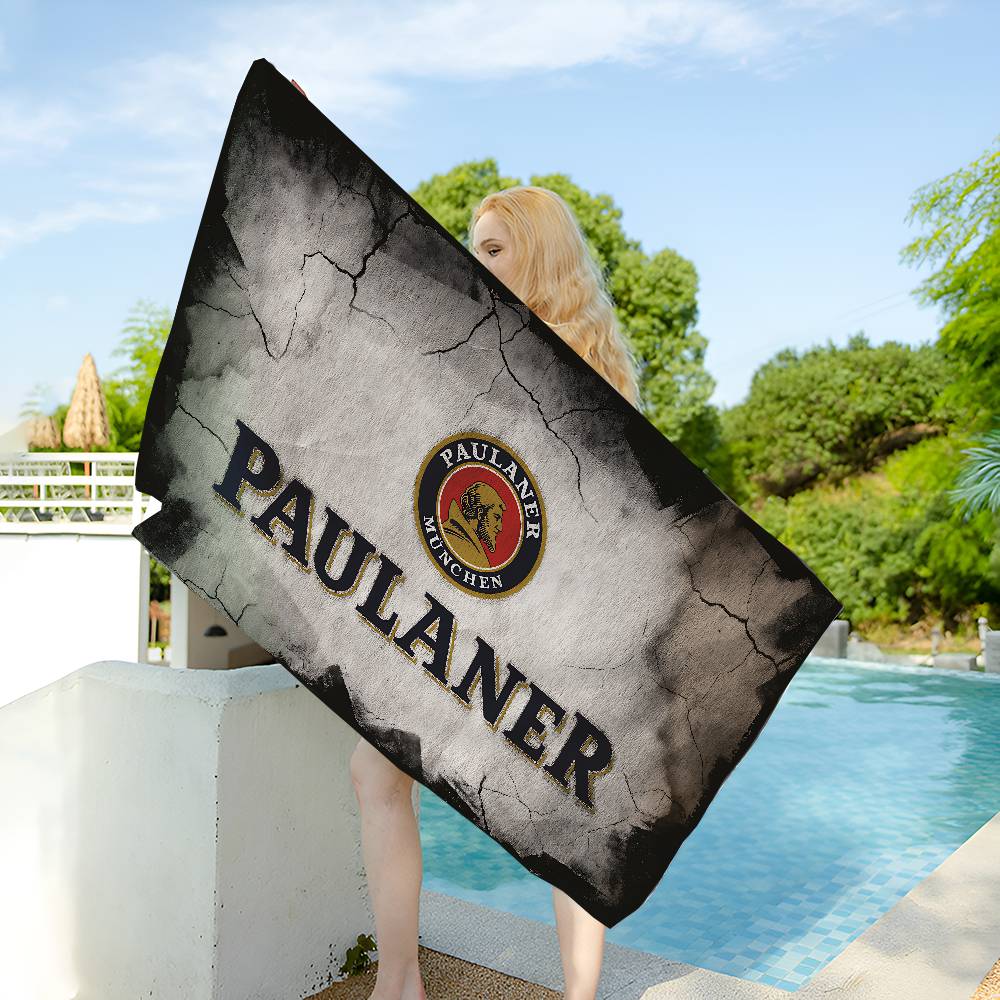 Немецкое пиво Paulaner Микрофибровое одеяло Быстросохнущие пляжные полотенца Большой размер Печать Супервпитывающее полотенце-одеяло для бассейна