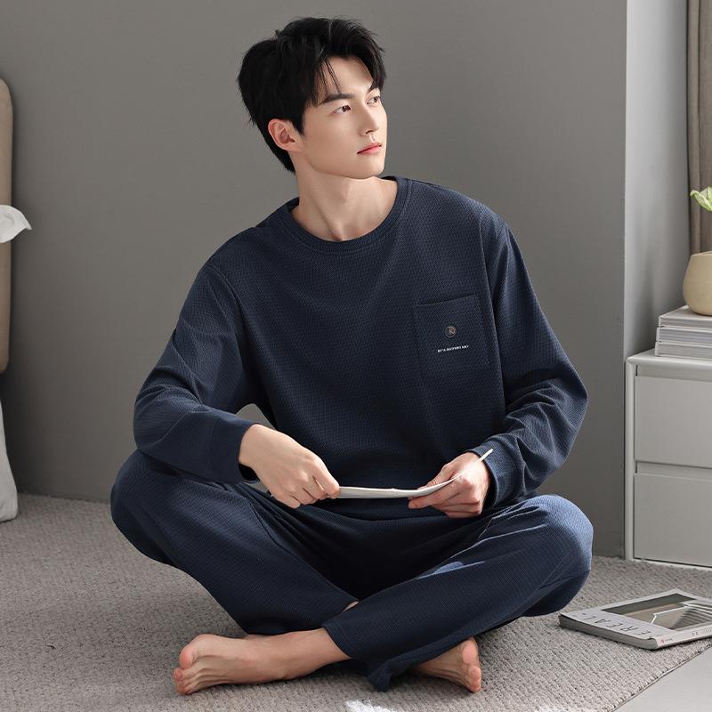 Пижама мужская осенне-зимняя флисовая утолщенная коралловый флис тонкий флис островной флис весенне-осенний премиальный комплект для дома