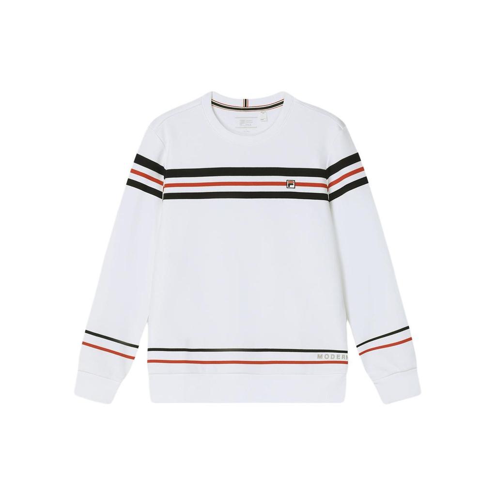 Fila Heritage Striped Crewneck Sweatshirt Men Sweatshirt Standard-White F11M411204F-WT