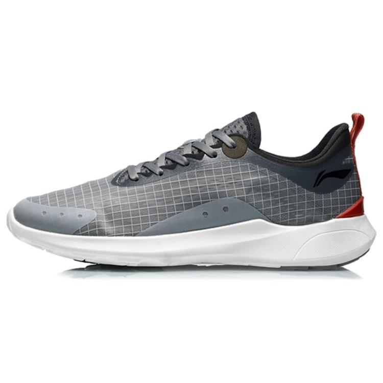 Li Ning Амортизирующие Нескользящие Износостойкие Легкие Низкие Беговые Кроссовки Мужские Каменно-серые ARBR001-2