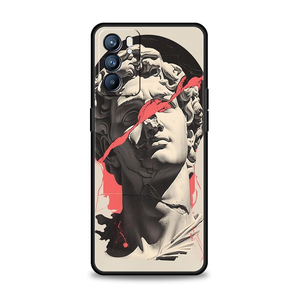 Fashion Ancient Greek Statues Phone Case For Oppo Reno 13 12 11 10 7 F Find X5 X6 A98 A80 A79 A78 A57 A54 A31 A17 Pro Soft TPU