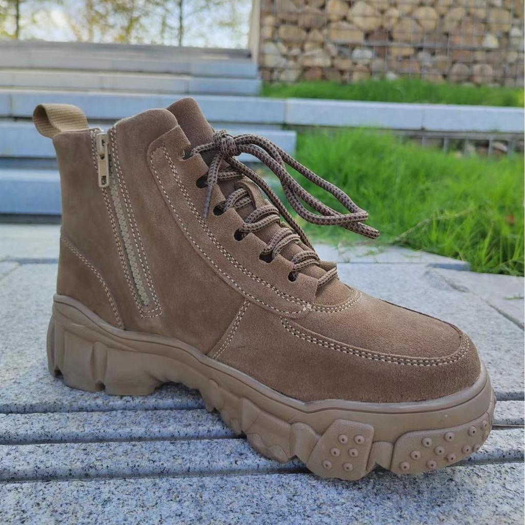 Men's Winter Non-Slip Fur Snow Boots - High-Top Wool and Velvet Outdoor Ice Fishing Shoes