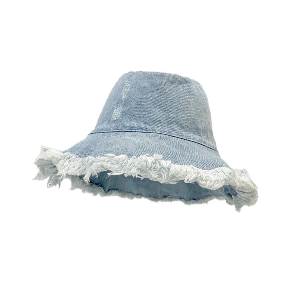 Sunshade Shabby Fisherman Hat Lightweight Sun Protection Basin Cap Denim Bucket Hats Camping