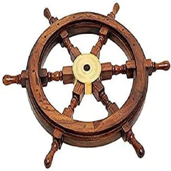 Ship Wheel Wooden  Pirate Rustic Captain Wall Home Decor Nautical Wheel Wall Art