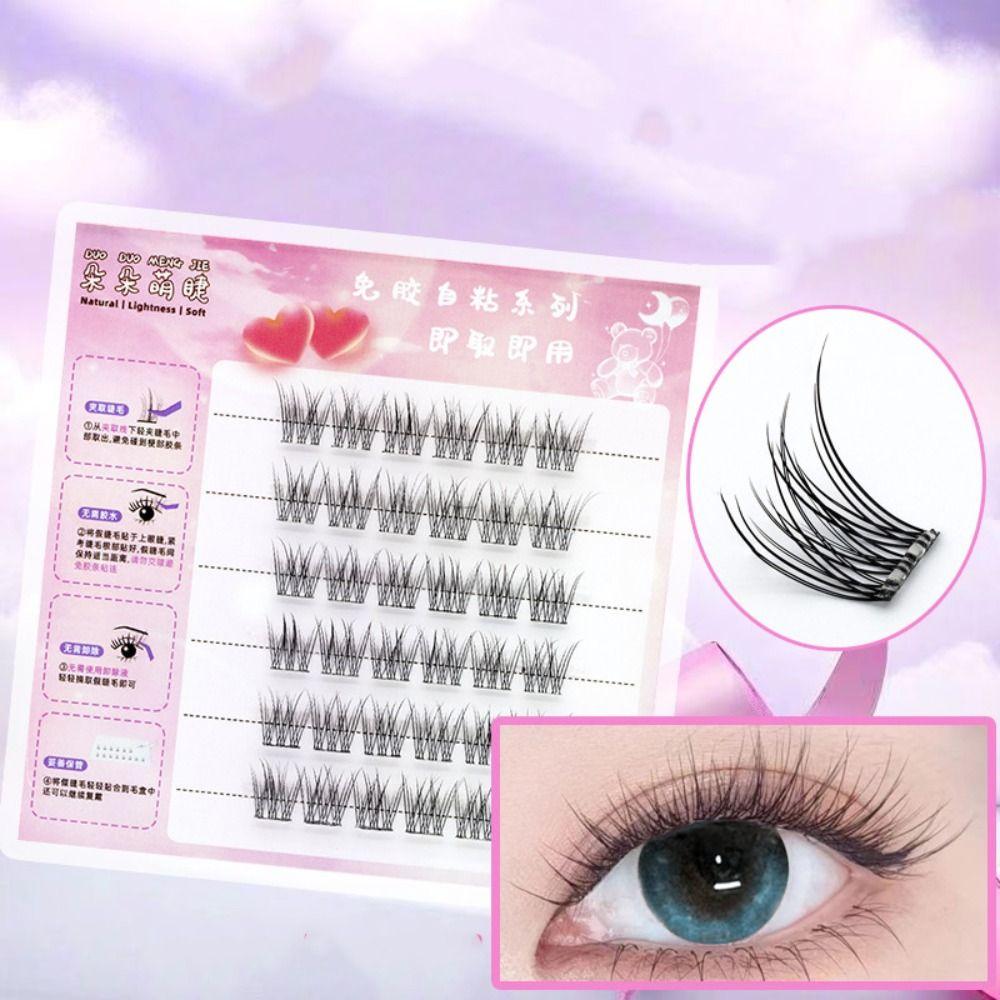 Soft Self-adhesive False Eyelashes Sweet Segmented Eyelashes Bundles  Ladies Girls