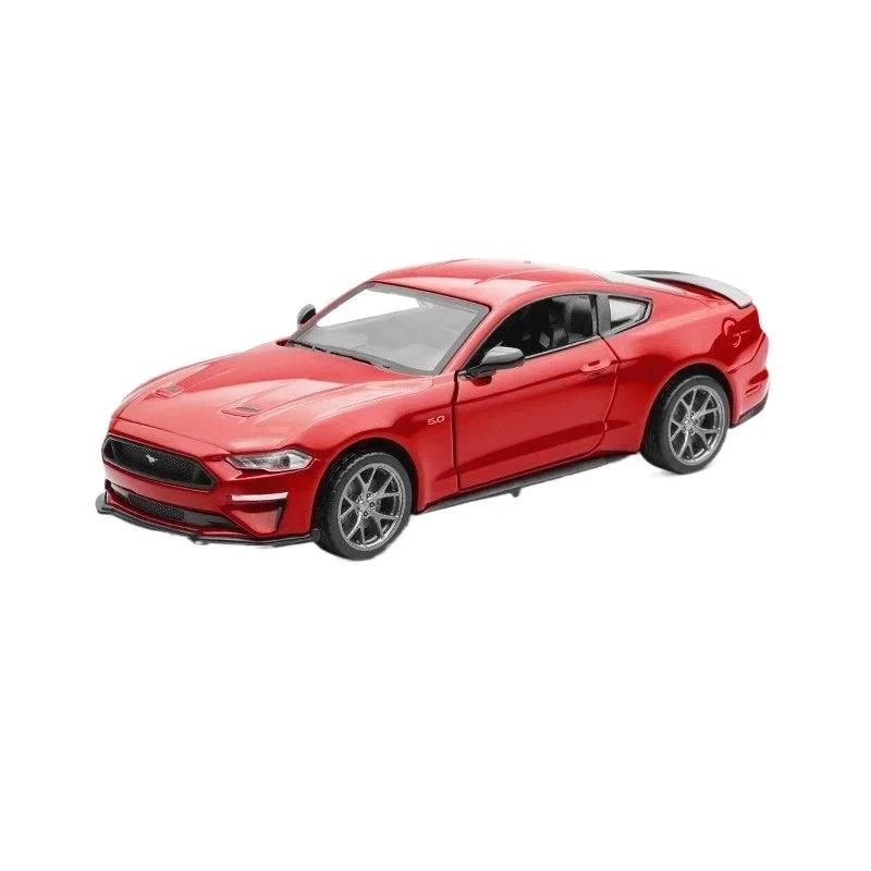AHYU6 1:34 Ford Mustang GT 2018 Muscle Car Alloy Car Die Cast Toy Car Model Sound and Light Toy Collectibles Birthday gift