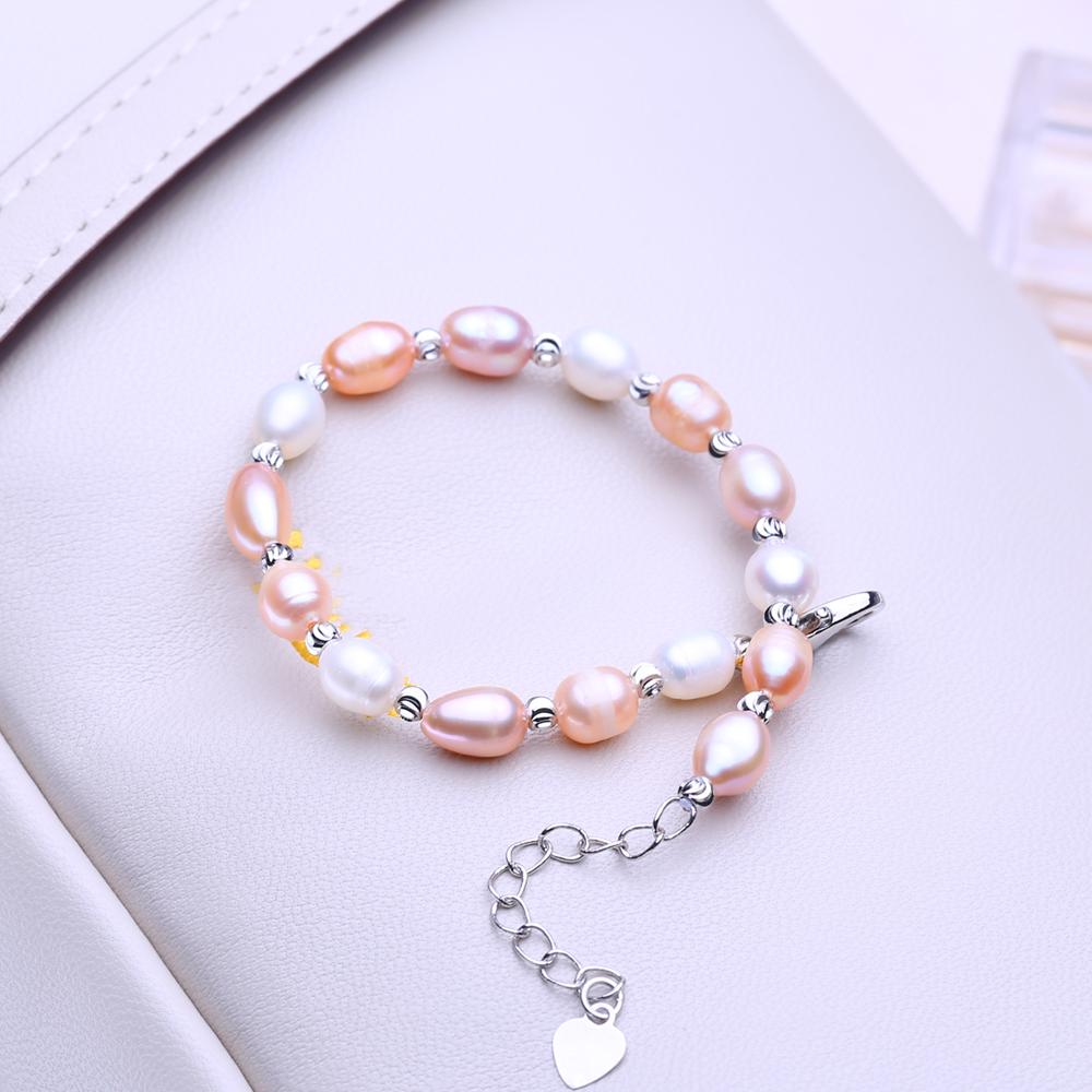 LSOOYH Natural Freshwater Pearl Bracelet For Women Elegant Valentine's Day and Birthday Day gifts,Fashion All-Season Accessory