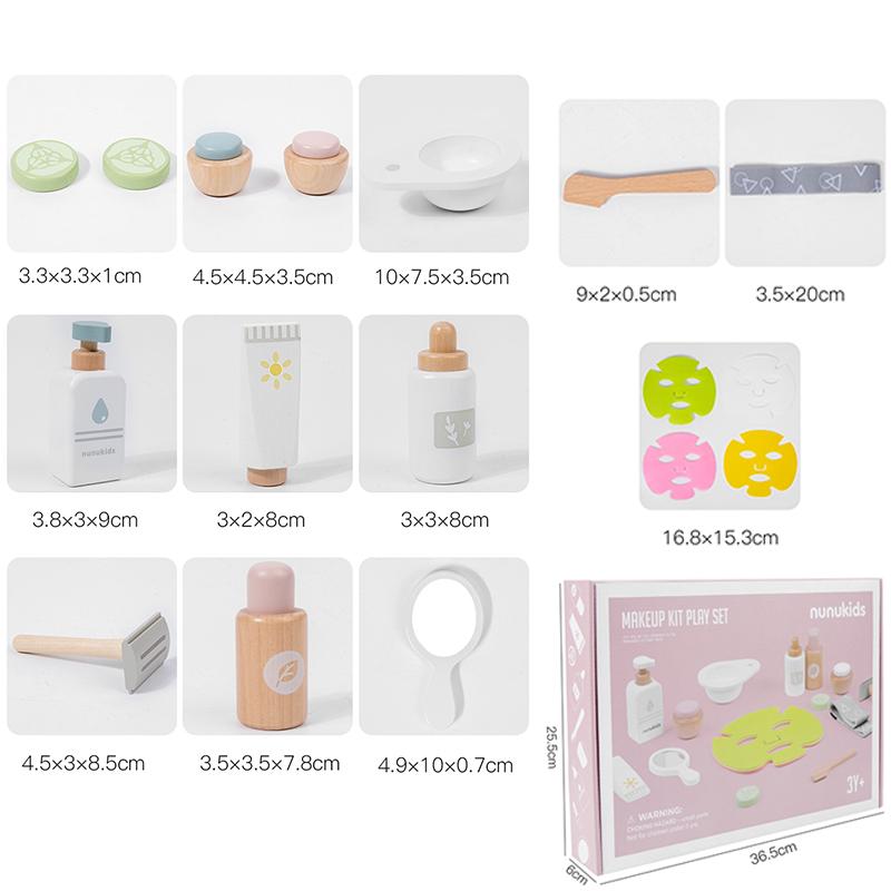 Children Wooden Pretend Play Toy Simulation Facial Mask Makeup Set Imitation Game Role Play Kids' Learning Education Toys Gifts