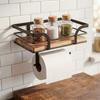 Wall Mounted Toilet Paper Holder Wooden Paper Phone Holder Storage Rack Paper Towel Holder  Hotel