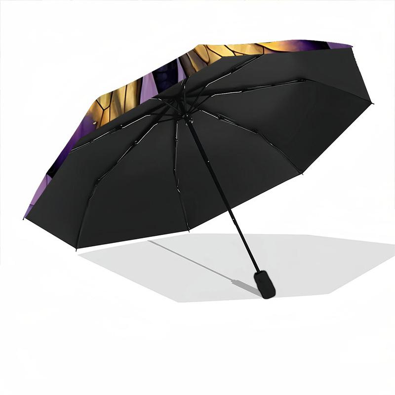 1PC Butterfly Stained Art Automatic Open/close, All-Season Portable Folding Umbrella for Women & Men yy250919183