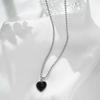 Ожерелье с подвеской из черного драгоценного камня «Любовь», модное очаровательное ожерелье для ночного клуба, элегантное вечернее ожерелье