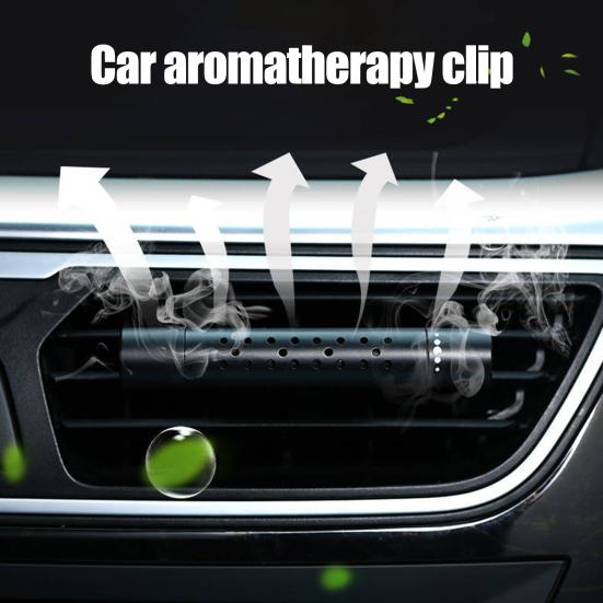 6 шт./компл., металлический вращающийся конец, автомобильный зажим для ароматерапии с 5 цилиндрическими палочками для заправки эфирного масла, компактный размер, удобный ароматизатор, автоматическое вентиляционное отверстие