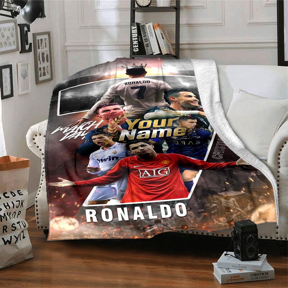Cristiano Ronaldo (91) Personalized Text Blanket Cozy Personalized Blanket Durable Comfort Throw For Picnics Sofa Office Chair Living Room