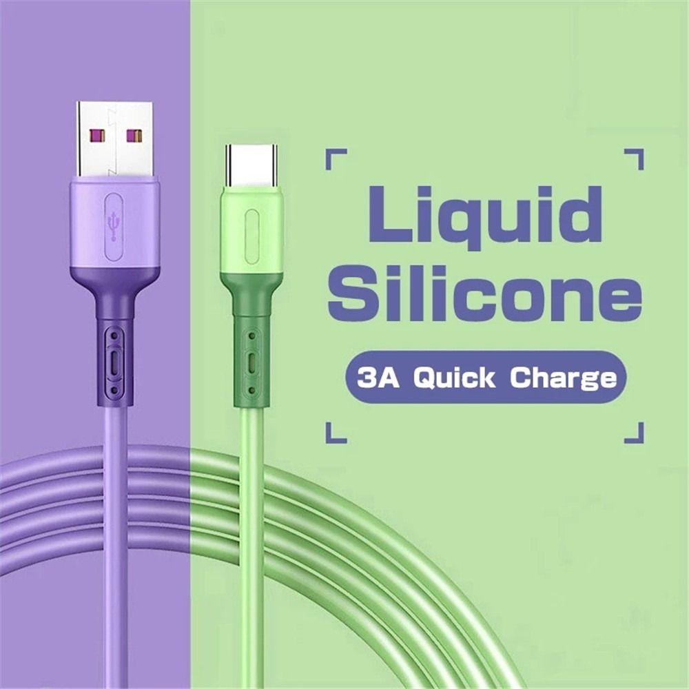 Cables USB C Data Line Liquid Silicone Cable USB-C Charger Wire Data Cord Fast Charging Cable