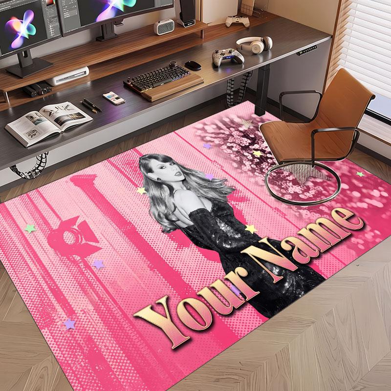 Custom Name Crystal Velvet Rug,Taylor Swift Comfortable Anti Slip Floor Mat For Room Decoration