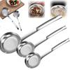 3PC Fine Mesh Stainless Steel Colander Small Spoon Oil Screen Fine Mesh Stainless Steel Slotted Spoon