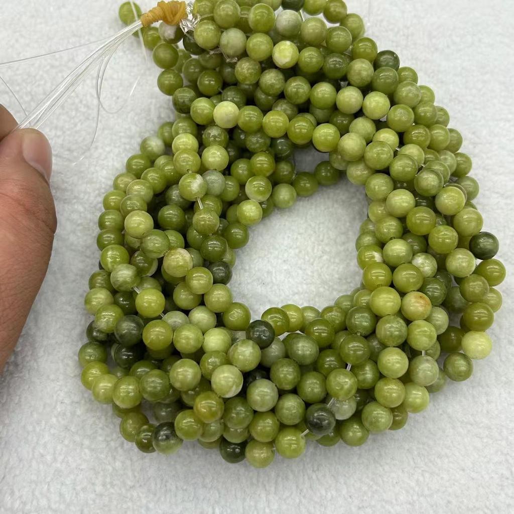 Натуральный Южный Нефрит Круглые Бусины для DIY Ювелирных Изделий – Аксессуары для Ожерелья и Браслета