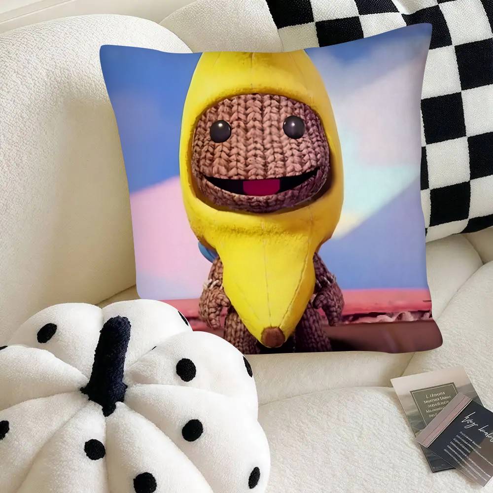 Забавная наволочка LBP Sackboy Модная квадратная наволочка Спальня Диван Комната Декор Ins Отдых