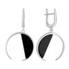 Серебряные серьги с натуральным ониксом (2108559)