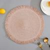 Round Heat Resistant Place Mat with Tassel Dining Table Mat Braided Placemat  Home