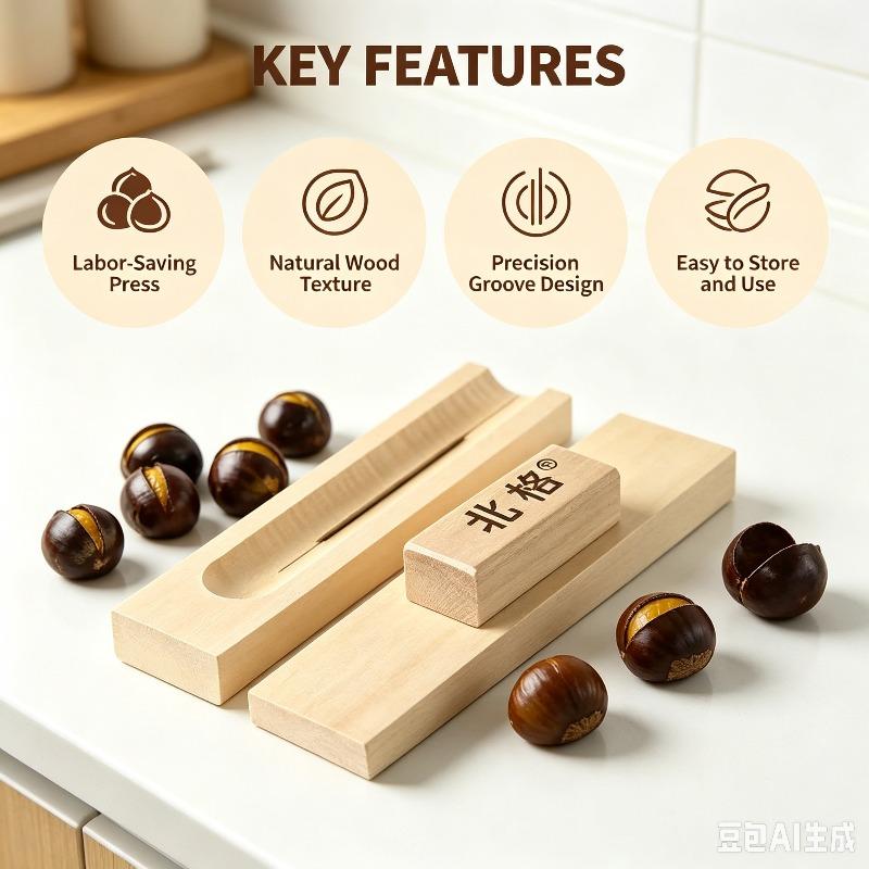 Stainless Steel Chestnut Cutter Tool Wooden Handle Chestnut Opener Cross Cut Chestnut Peeler Kitchen Nut Cracker Gadget7
