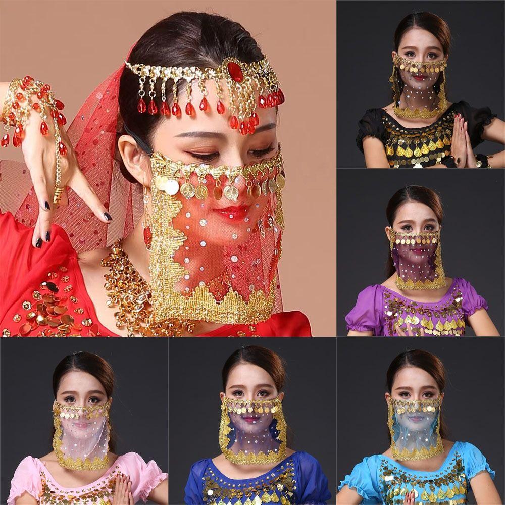 Полиэстеровая вуаль для танца живота с пайетками, аксессуары для танцевальных выступлений, блестящая вуаль для танца живота, женская